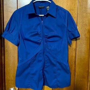 NY&Co short sleeve blouse - Full zipper - Royal blue - Size 12